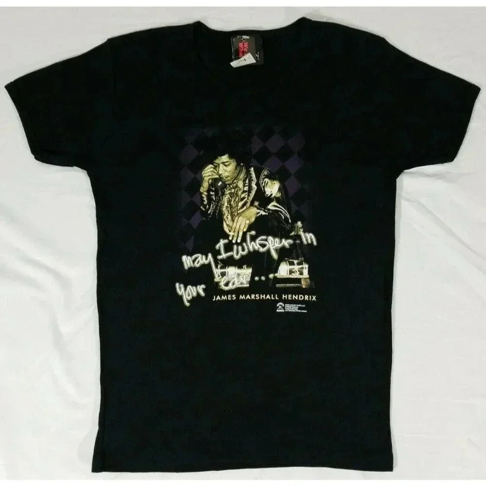 Jimi Hendrix "May I Whisper in Your Ear" Zion Rootswear Womens Top T-Shirt L NWT